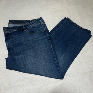 Talbots Dark Blue Ankle & Cropped Jeans, Wide Leg
